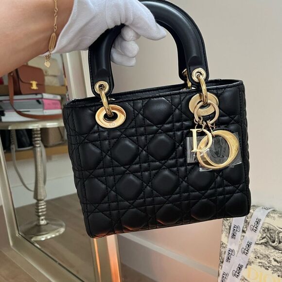 100% authentic Dior lady dior small 3 badge my abc black GHW - Picture 5 of 12